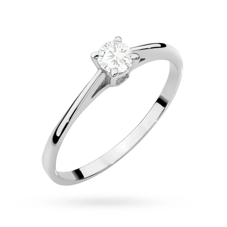 Klasyczny złoty pierścionek z diamentem laboratoryjnym Lab Diamonds białe złoto P0219.B3.LDW.01 marko