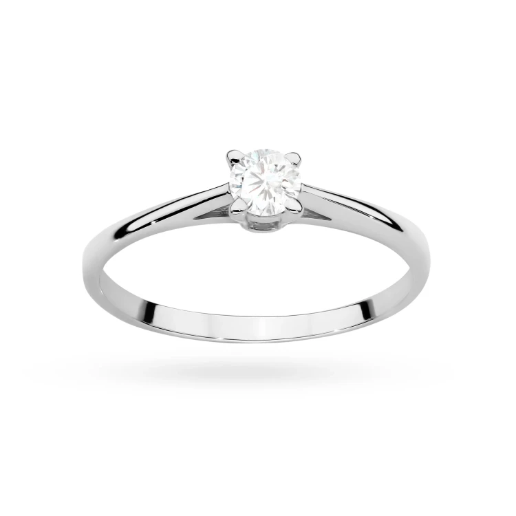 Klasyczny złoty pierścionek z diamentem laboratoryjnym Lab Diamonds białe złoto P0219.B3.LDW.01 marko