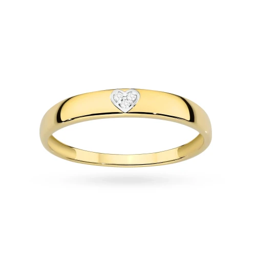 Złoty pierścionek z diamentami laboratoryjnymi w sercu Lab Diamonds P0176.Z3.LDW.01 marko
