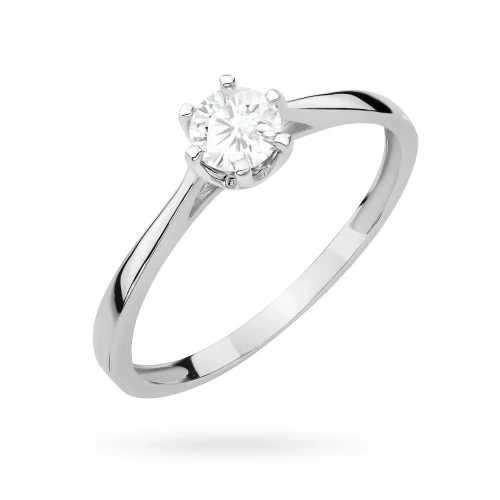 Pierścionek zaręczynowy z białego złota  z diamentem laboratoryjnym 0,25ct w sześciu łapkach Lab Diamonds