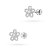 Srebrne kolczyki kwiatki zakręcany sztyft labret Infano K2256-925-BS marko