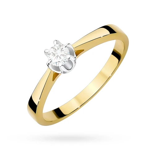 Złoty pierścionek z diamentem laboratoryjnym 0,15ct Lab Diamonds w klasycznym stylu W0295.Z3.LDW.02 marko