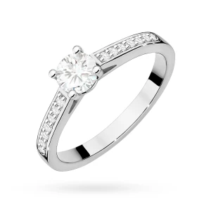 Pierścionek zaręczynowy białe złoto brylanty 0,62ct Galaktyki