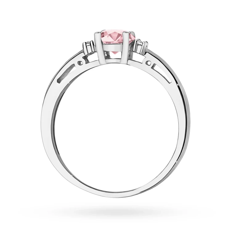 Pierścionek zaręczynowy z białego złota z okrągłym różowym diamentem laboratoryjnym Lab Diamonds W0010.B3.LDP.01 marko