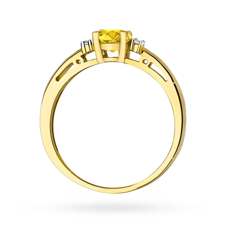 Pierścionek zaręczynowy ze złota z okrągłym żółtym diamentem laboratoryjnym Lab Diamonds W0010.Z3.LDY.01 marko