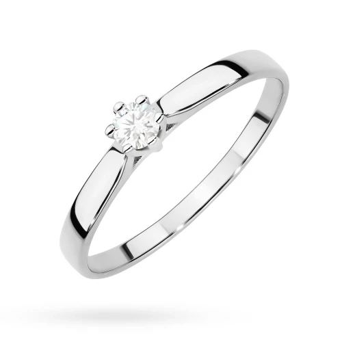 Zaręczynowy pierścionek z białego złota brylant Klasyka W0222.B3.DIW.03 marko