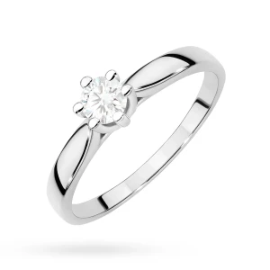 Zaręczynowy pierścionek białe złoto brylant 0,25ct Klasyka