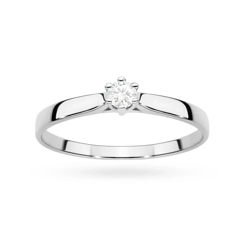 Klasyczny pierścioenk zaręczynowy z diamentem laboratoryjnym 0,10ct białe złoto Lab Diamonds W0222.B3.LDW.03 marko