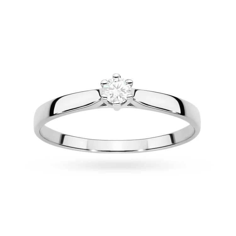 Klasyczny pierścioenk zaręczynowy z diamentem laboratoryjnym 0,10ct białe złoto Lab Diamonds W0222.B3.LDW.03 marko
