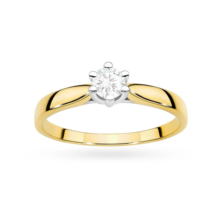 Zaręczynowy pierścionek żółte złoto brylant 0,30ct W222B-585-B0.25 MARKO