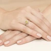 Złoty pierścionek zaręczynowy z owalnym żółtym diamentem Lab Diamonds kwiatek markiza serca W0312.Z3.LDY.01 marko