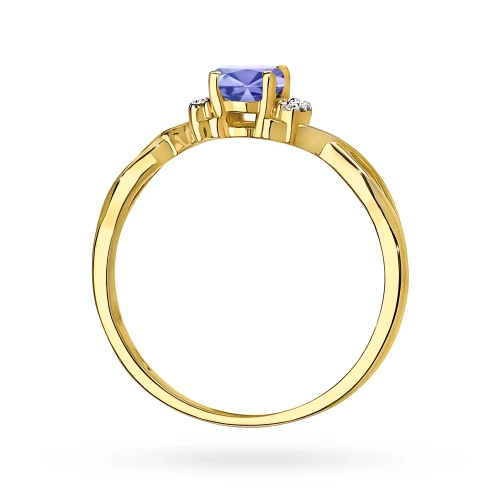 Złoty pierścionek zaręczynowy z tanzanitem Kultowa