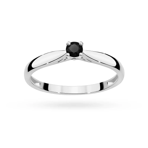 Zaręczynowy pierścionek białe złoto z czarnym diamentem 0,12ct Klasyka W0045.B3.DIB.01 marko