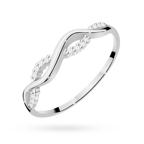 Pleciony pierścionek z białego złota z brylantami 0,07ct Galaktyki W0096.B3.DIW.01 marko