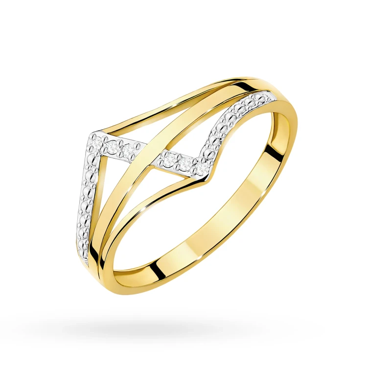 Pierścionek z żółtego złota brylanty 0,03ct W114-585-B0.04 MARKO