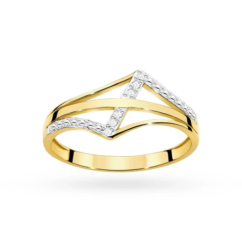 Pierścionek z żółtego złota brylanty 0,03ct W114-585-B0.04 MARKO
