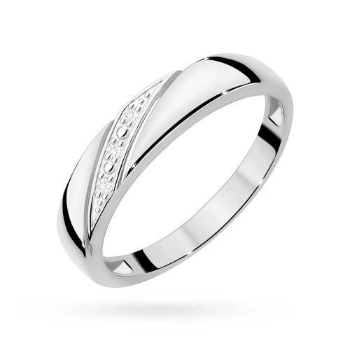Pierścionek z białego złota obrączka z brylantami 0,02ct Obietnice W0118.B3.DIW.01 marko