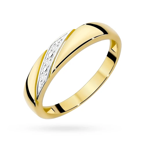 Złoty pierścionek obrączka z brylantami 0,02ct Obietnice W0118.Z3.DIW.01 marko