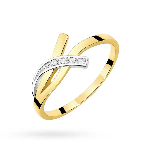Złoty pierścionek 585 z brylantami 0,02ct Obietnice