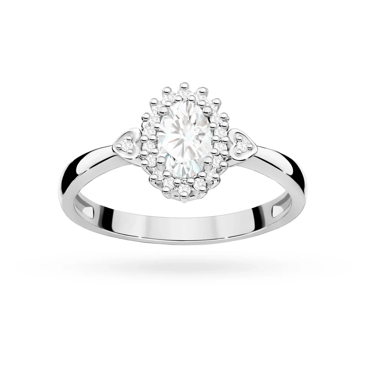 Pierścionek zaręczynowy z białego złota z owalnym diamentem Lab Diamonds i brylantami kwiatek markiza serca W0312.B3.LDW.01 marko