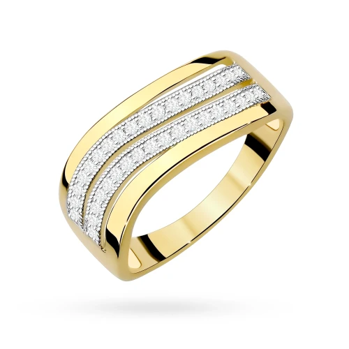 Złoty pierścionek 585 z brylantami 0,18ct Obietnice