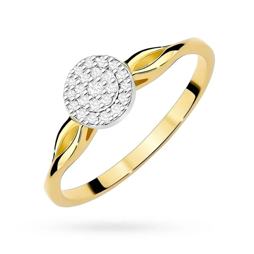 Złoty pierścionek z brylantami 0,12ct Galaktyki