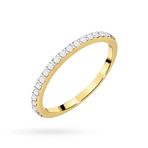 Pierścionek zaręczynowy obrączka  z żółtego złota Lab Diamonds