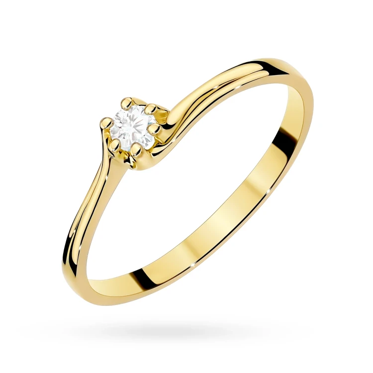 Zaręczynowy pierścionek żółte złoto brylant 0,10ct W021-585-B0.10 MARKO