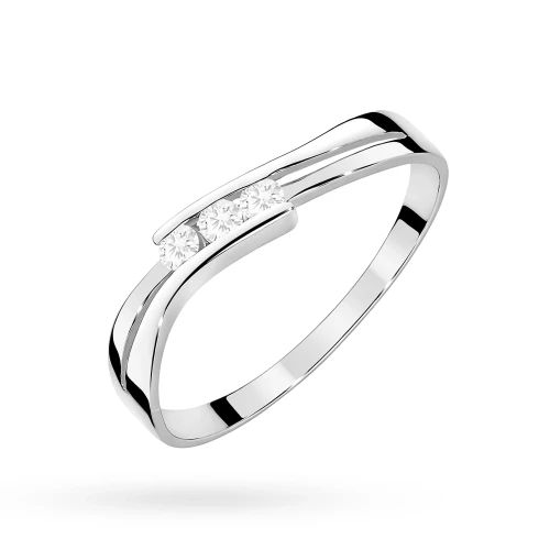 Pierścionek z białego złota z brylantem 0,12ct Obietnice