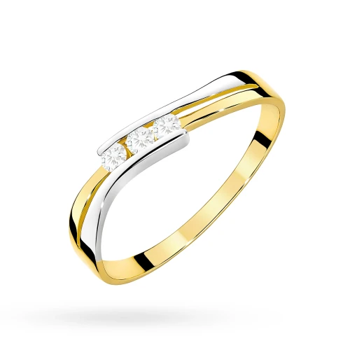 Złoty pierścionek 585 z brylantem 0,12ct Obietnice