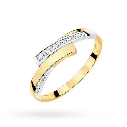 Złoty pierścionek 585 z brylantami 0,02ct Obietnice