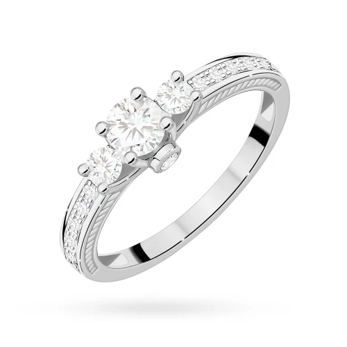 Pierścionek zaręczynowy białe złoto z brylantami 0,42ct Galaktyki