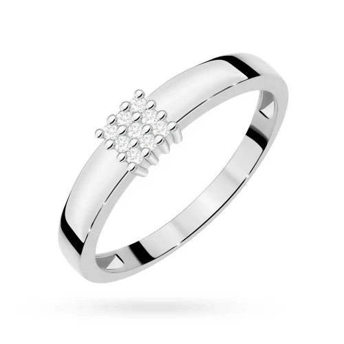 Pierścionek z białego złota 585 z brylantami 0,08ct Soledo