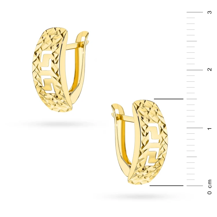 Złote diamentowane kolczyki grecki motyw K-GW-1135-375 marko