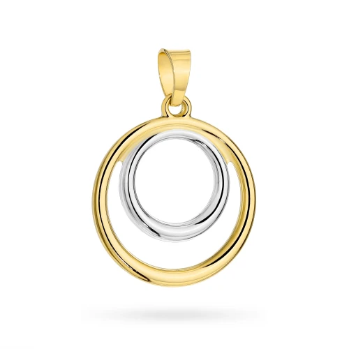 Złota dwukolorowa zawieszka koło ring Jeso Z-GW-433-585 marko