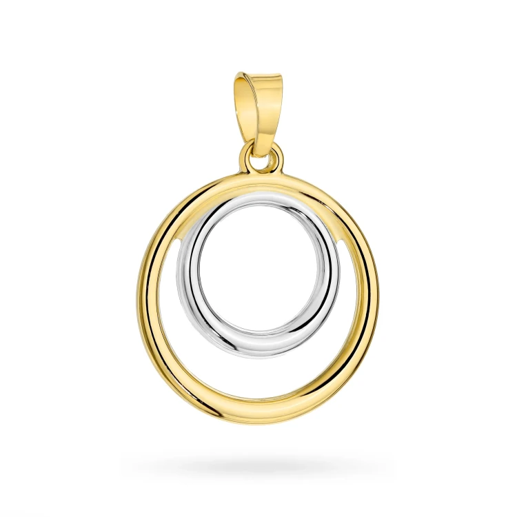 Złota dwukolorowa zawieszka koło ring Jeso Z-GW-433-585 marko