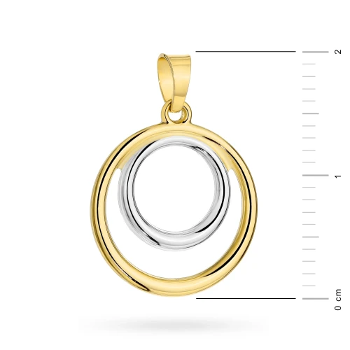 Złota dwukolorowa zawieszka koło ring Jeso Z-GW-433-585 marko
