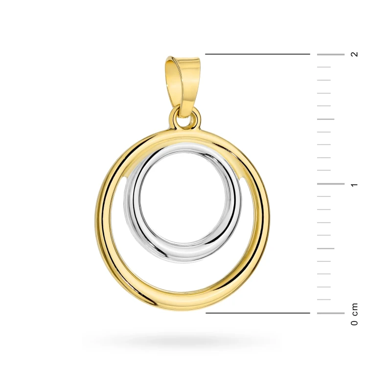Złota dwukolorowa zawieszka koło ring Jeso Z-GW-433-585 marko
