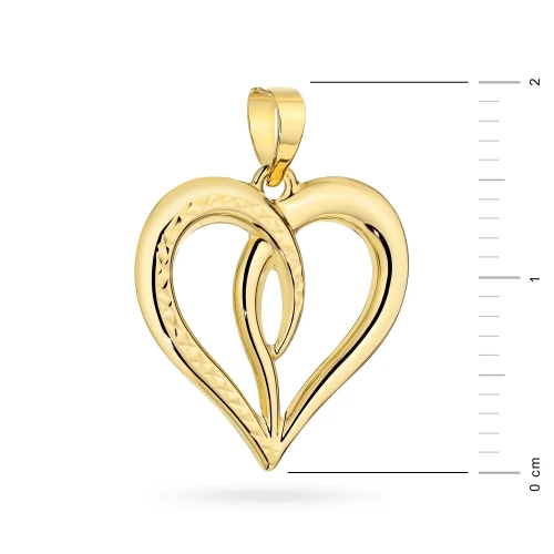 Złota diamentowana zawieszka splecione serce Jeso Z-GW-430-585 marko
