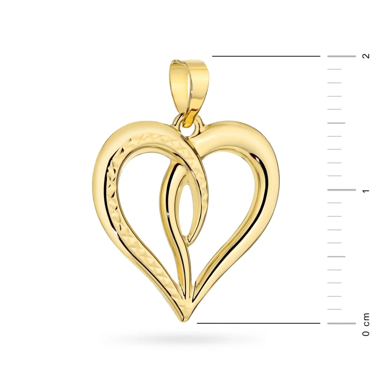 Złota diamentowana zawieszka splecione serce Jeso Z-GW-430-585 marko