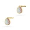 Złote kolczyki łezki kropelki biały opal Farve K-GW-1130-585 marko