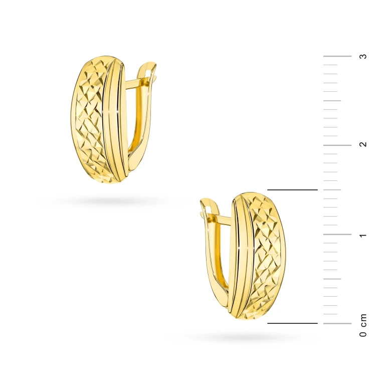 Złote diamentowane kolczyki angielskie zapięcie Jeso K-GW-1126-375 marko