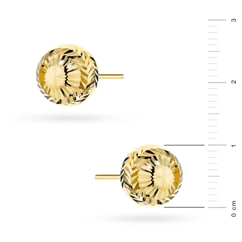 Złote kolczyki na sztyft diamentowane kulki 10mm Jeso K-GW-1034-585 marko