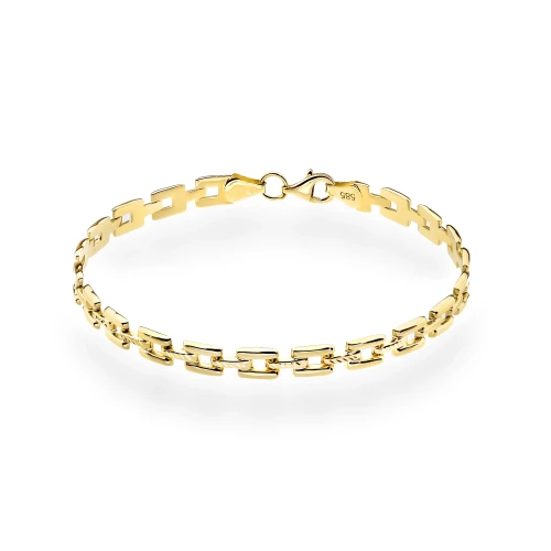 Złota bransoletka z diamentowaniem kwadratowe segmenty B-GW-595-585 marko