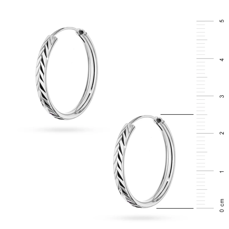 Srebrne kolczyki diamentowane kółka 25mm Jeso K2278-925-S-25 marko