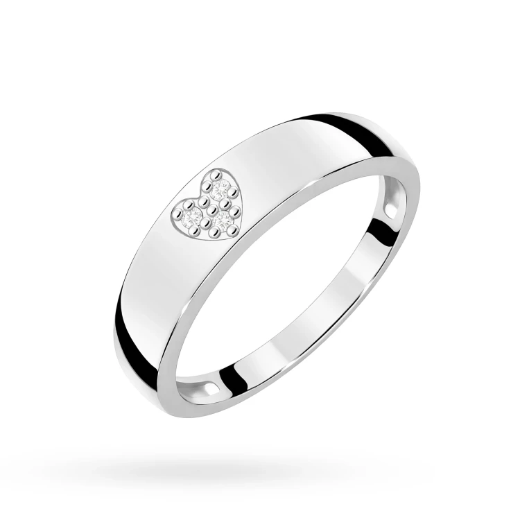 Pierścionek z białego złota z diamentami 0,03ct, próba 585 MARKO