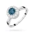 Białe złoto pierścionek zaręczynowy z topazem London Blue 0,50ct i brylantami Dynastia W0284.B3.TOL.01 marko