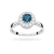 Białe złoto pierścionek zaręczynowy z topazem London Blue 0,50ct i brylantami Dynastia