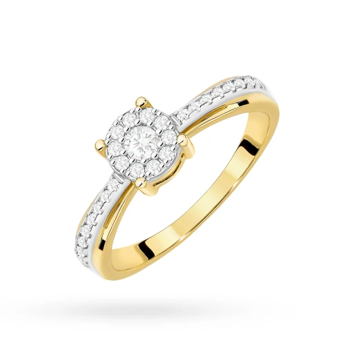 Pierścionek z żółtego złota z brylantami 0,25ct Galaktyki W302 MARKO