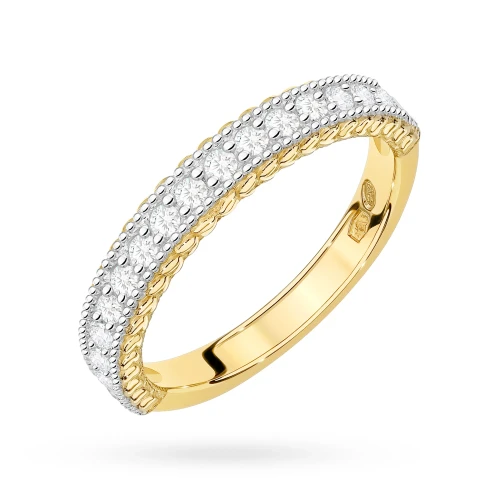 Złoty pierścionek obrączka z brylantami 0.24ct Soledo W507-585-B0.24 marko